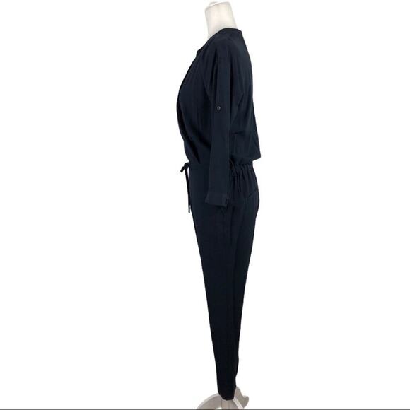Madewell Womens Navy Novelist Preppy Cropped Jumpsuit Drawstring Size XS - Picture 5 of 13